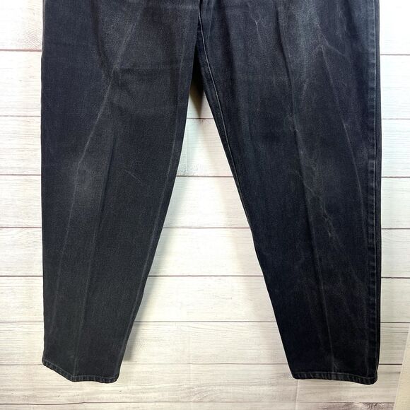 Vintage Guess Jeans Men Pascal Faded Baggy Black Loose Fit Tapered Leg Sz 36x33 - Picture 6 of 13